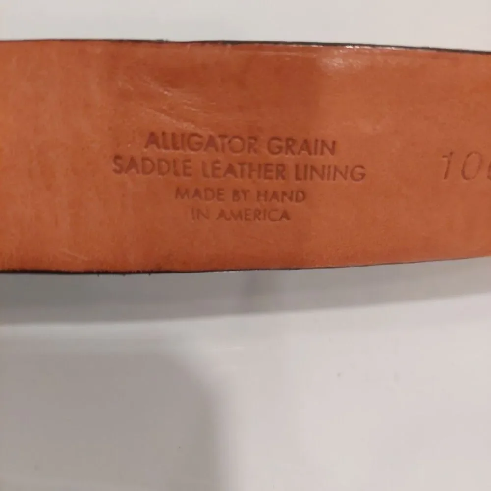 Martin Dingman Alligator Grain Italian Calfskin Belt Mens 105/42 Black Leather
